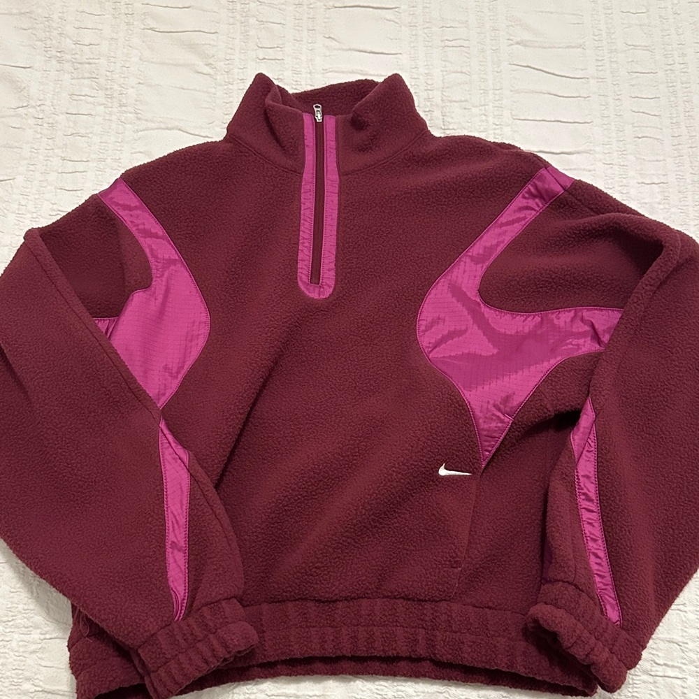 Nike Burgundy & Magenta Half-Zip Fleece Pullover